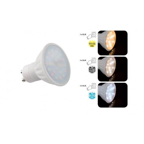 LED pirn TriColor GU10 5W