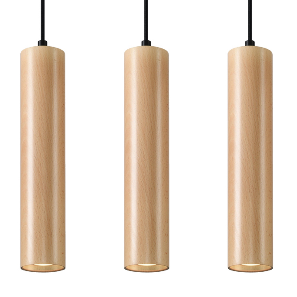 Rippvalgusti LINO 3 puidust Sollux Lighting