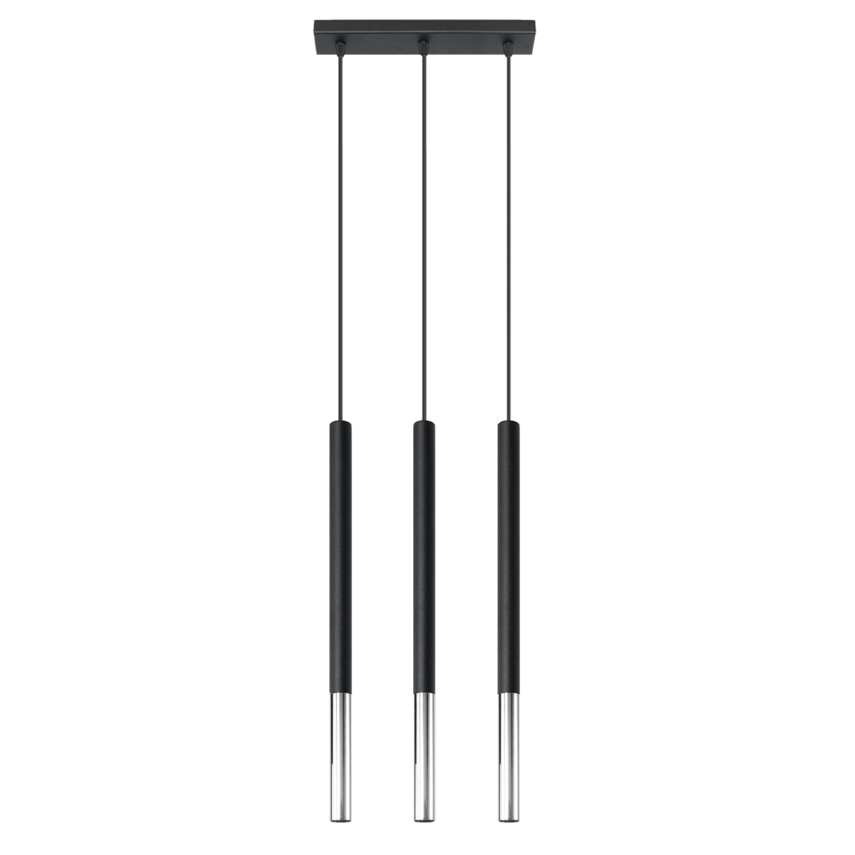 Rippvalgusti MOZAICA 3L must/kroomne Sollux Lighting
