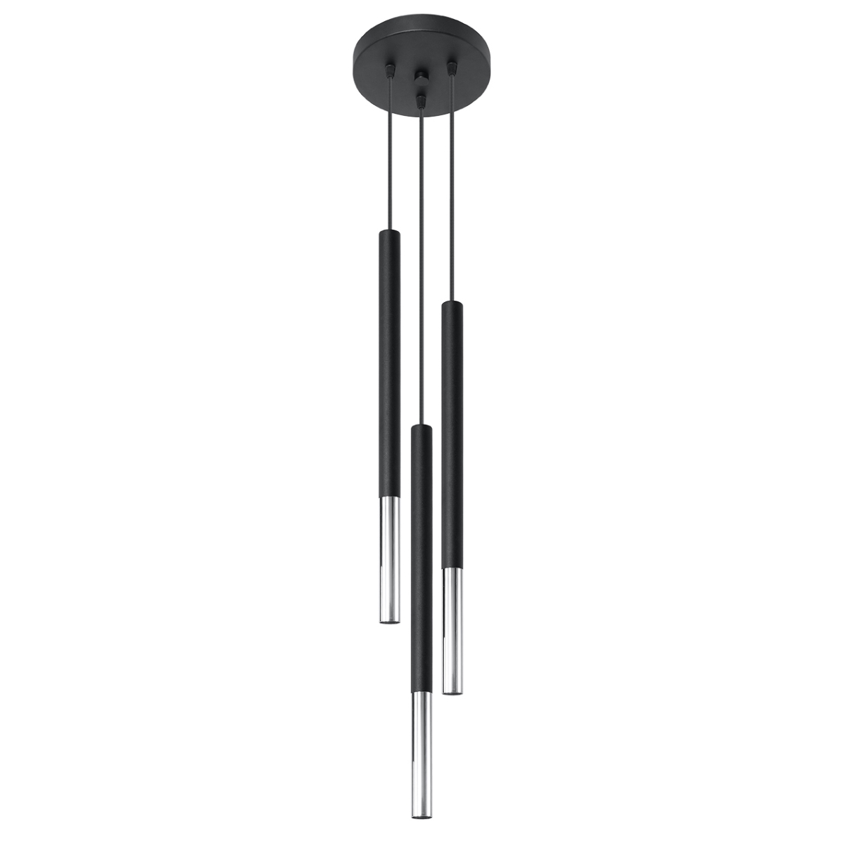 Rippvalgusti MOZAICA 3P must/kroomne Sollux Lighting