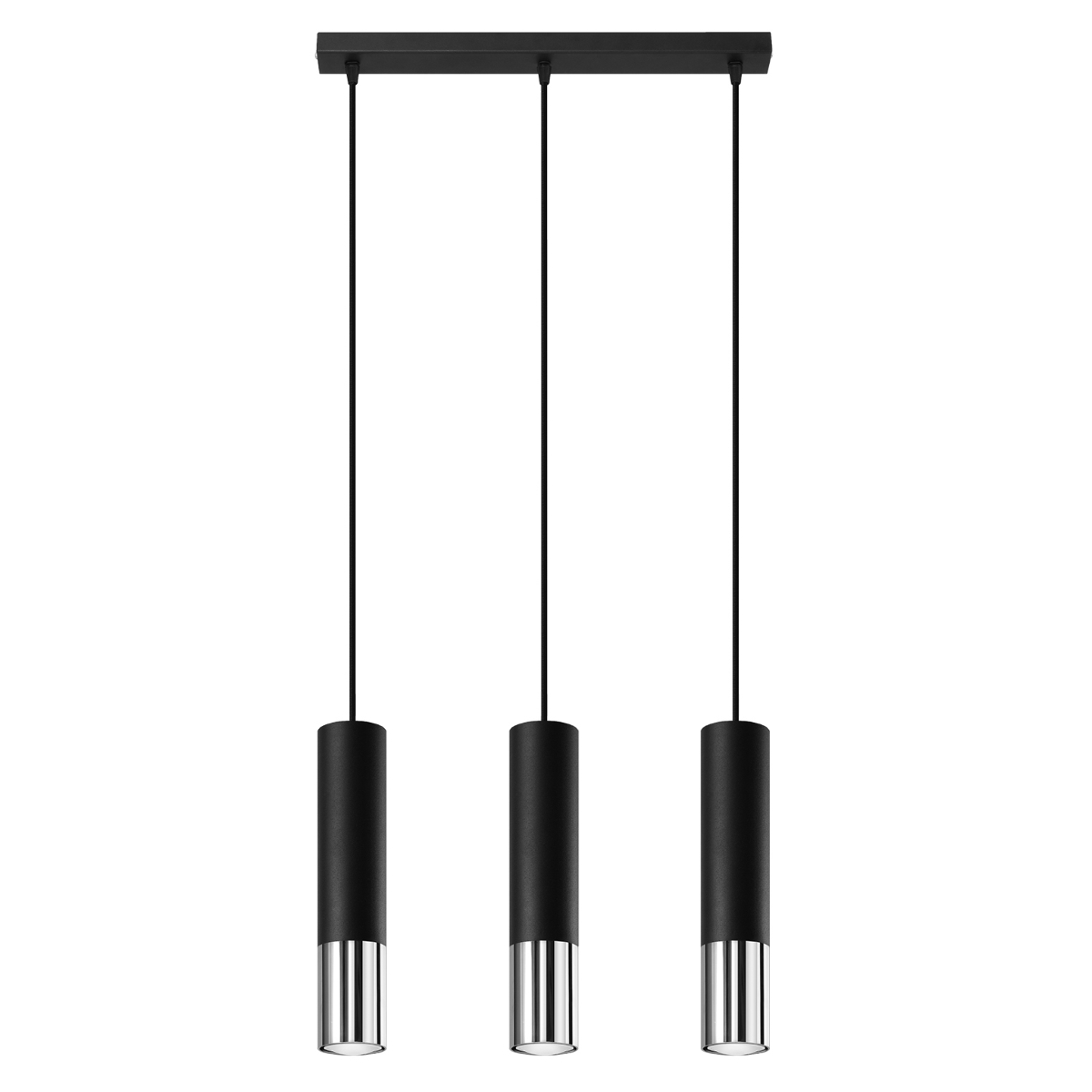 Rippvalgusti LOOPEZ 3L must/kroomne Sollux Lighting