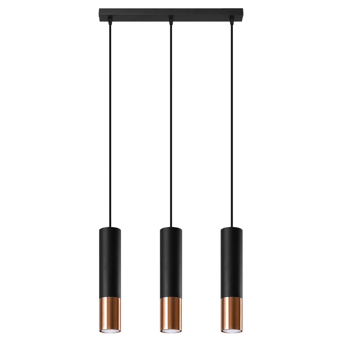 Rippvalgusti LOOPEZ 3L must/vask Sollux Lighting