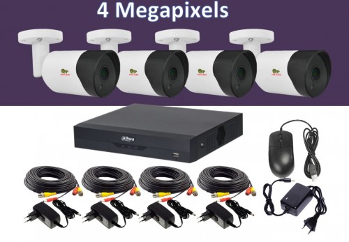 HD kvaliteediga professionaalne CCTV KIT 2 kaamerad + DVR + 2 kaablid + 2 toiteadapterid