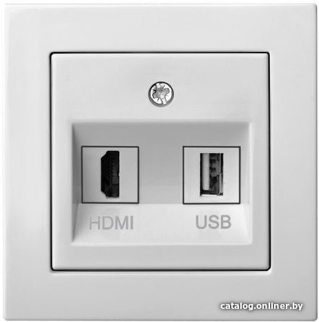 EPSILON Pistikupesa HDMI+USB-002-01 E/B VALGE, ilma raamita