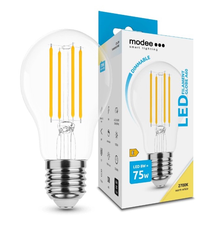 LED-lamp Filament A60 8W E27 360° 2700K (1055 lumen) dimmerdatav