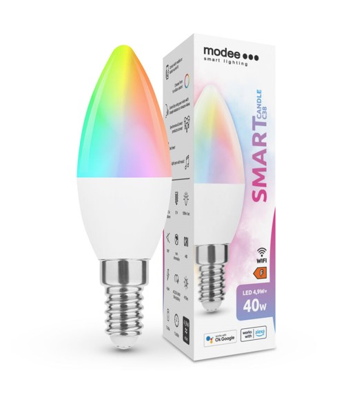 LED-lamp Smart (Tuya Wi-Fi) Candle C38 4,9W E14 360° RGB (470 lumen)
