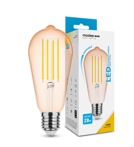 LED-lamp Filament Amber ST64 4W E27 360° 1800K (300 lumen) dimmerdatav