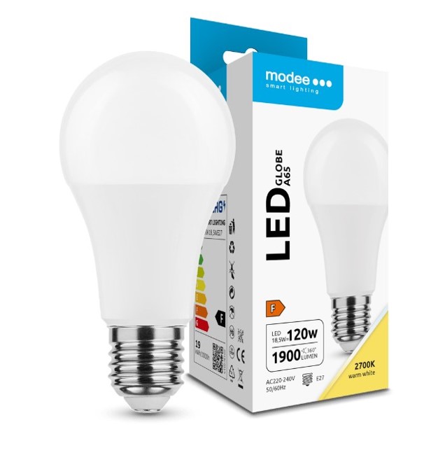 LED-lamp Globe A65 18,5W E27 270° 2700K (1900 lumen