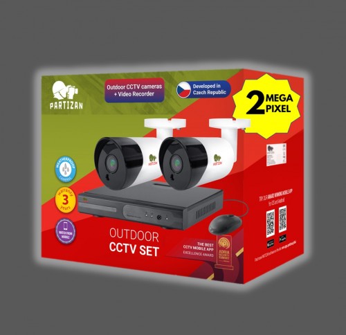 FULL HD kvaliteediga professionaalne CCTV KIT 2 kaamerad+ DVR + 2 kaablid +2 toiteadapterid