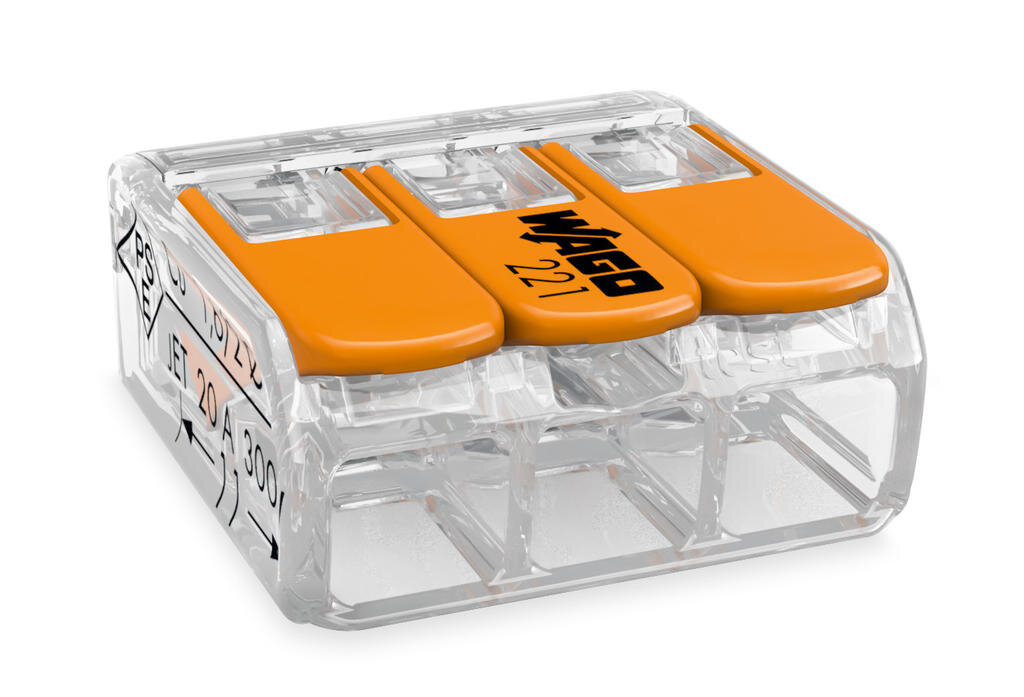 WAGO 3x2,5 avatav 221-413 läbipaistev