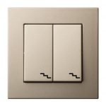 Переключатель EPSILON 2-NE IP6+6-10-001-01 E/Ch цвета шампанского, без рамки