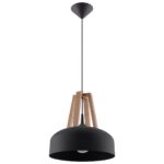 Подвесной светильник CASCO черный/натуральное дерево Sollux Lighting