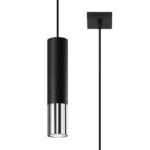 Rippvalgusti LOOPEZ 1 must/kroomne Sollux Lighting