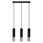 Rippvalgusti LOOPEZ 3L must/kroomne Sollux Lighting