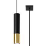 Rippvalgusti LOOPEZ 1 must/kuldne Sollux Lighting