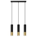 Rippvalgusti LOOPEZ 3L must/kuldne Sollux Lighting