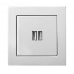 EPSILON Pistikupesa IUK2-01 E/B USB 3.4A 220V VALGE, ilma raamita
