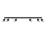 Laevalgusti NERO 6 must/kroomitud Sollux Lighting