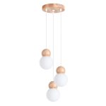 Lempos pakabos PEKKA 3P blanc/bois naturel Sollux Lighting