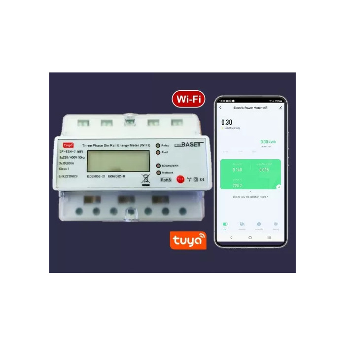 SKU 91078 Wi-Fi TUYA SMART elektriarvesti 3F On/Off - Image 1