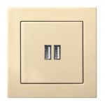 Розетка EPSILON IUK2-01 E/S USB 3.4A 220V, песочного цвета, без рамки.