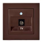 Розетка EPSILON ITVL1-01 E/R для телевизора, коричневая, без рамки.