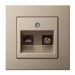 EPSILON Pistikupesa ITVKL1-01 E/Ch TV+DAT (RJ45 cat.6), w/f champagne, ilma raamita