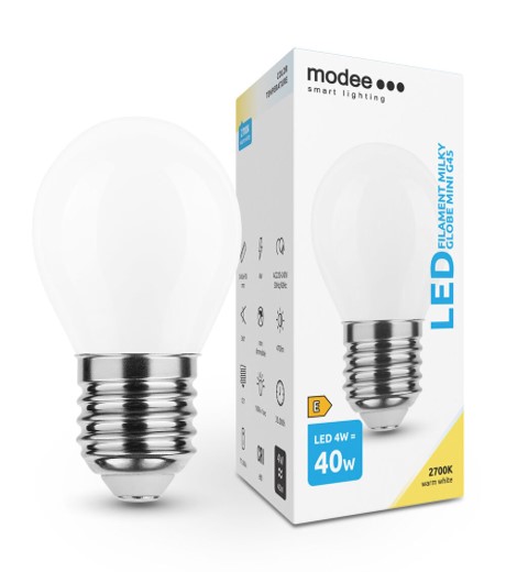 65653132.jpg LED-lamp Filament Milky Globe Mini G45 4W E27 360° 2700K (470 lumen) - Image 1