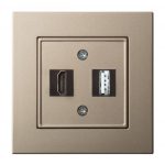 EPSILON Pistikupesa HDMI+USB-002-01 E/Ch champagne, ilma raamita