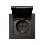 EPSILON Pistikupesa kaanega IKL16-008-01/408 E/J MUST IP44, ilma