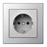 Розетка EPSILON с заземлением IKL16-404-01 E/Mt METALLIC, без корпуса.