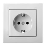 Розетка EPSILON с заземлением IKL16-204-01 E/WHITE, без корпуса.
