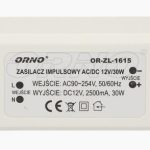 TRANSFORMATOR LED 30W, IP20, 12V, AC/DC, OR-ZL-1615 ORNO