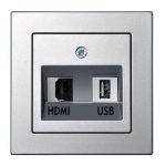 EPSILON Pistikupesa HDMI+USB-002-01 E/Mt METALLIC, ilma raamita