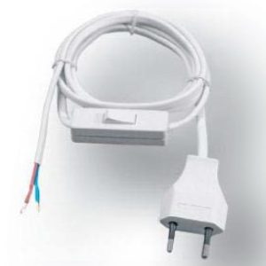 Ühenduskaabel 17732S HO3VVH2-F 2x0,75/2m lüliti/pistik valge