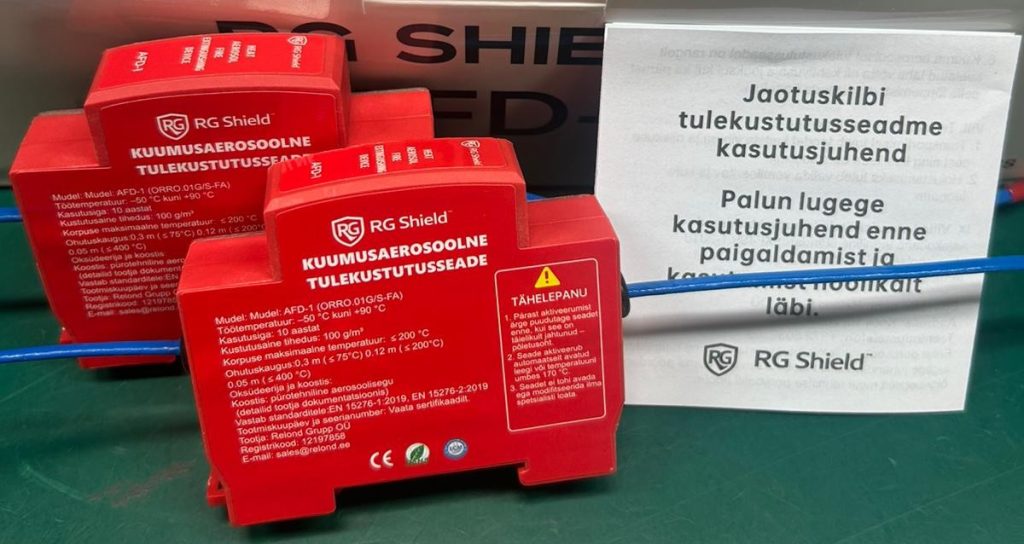 RG Shield AFD-1 automaatne aerosool-tulekustutusseade elektrikilbile